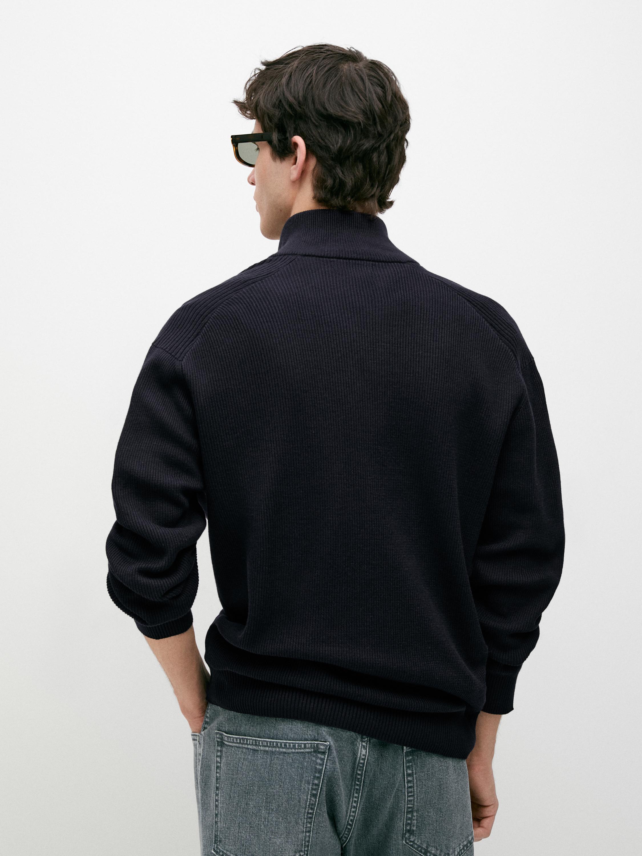 Cardigan maille fermeture Éclair coton